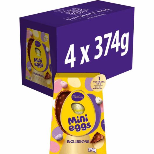 Cadbury Mini Eggs Inclusion Easter Egg 374g (Box of 4)