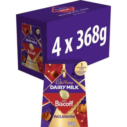 Cadbury Dairy Milk Lotus Biscoff Chocolate Easter Egg 368g (Box of 4)