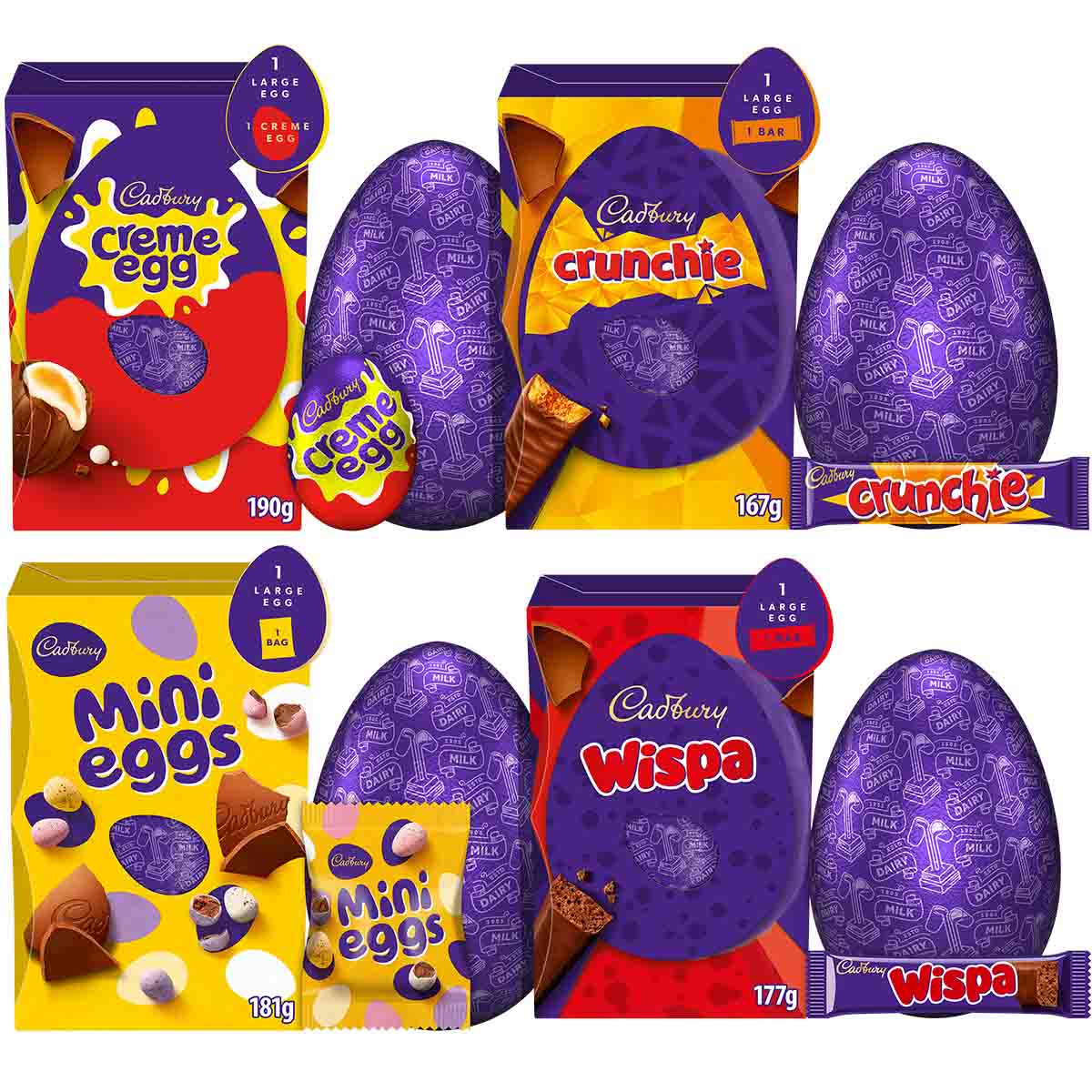Cadbury Large Easter Eggs (Bundle 0f 4)