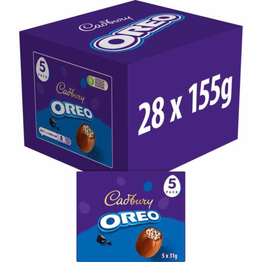 Cadbury Oreo Egg Filled Milk Chocolate Egg 155g 5 Pack (Box of 28)