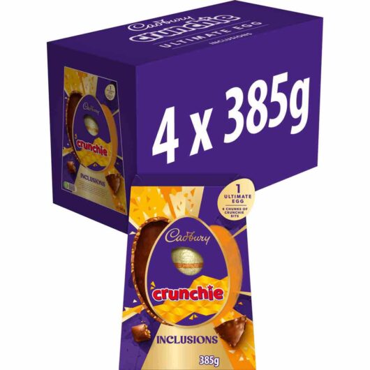 Cadbury Ultimate Crunchie Inclusion Egg 385g (Box of 4)
