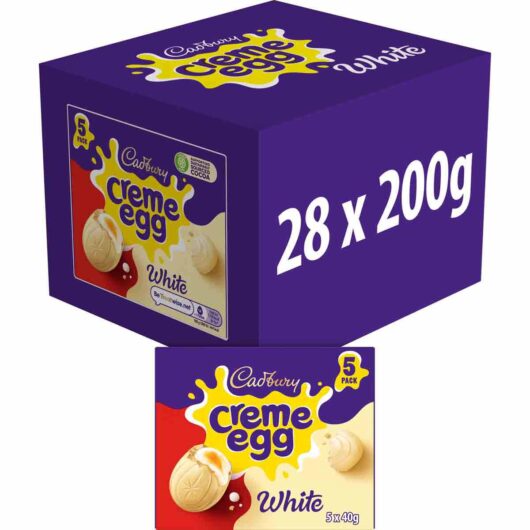 Cadbury White Creme Egg Filled Egg 200g 5 Pack (Box of 28)