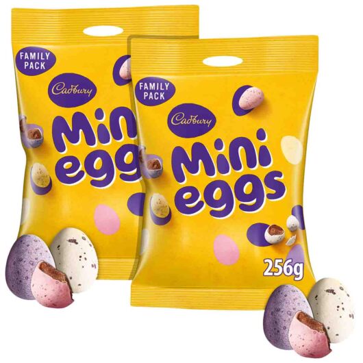 Cadbury Mini Eggs Family Size Bag 256g (Bundle of 2)