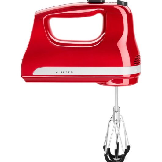 KitchenAid 6 Speed Hand Mixer Flex Edge Empire Red