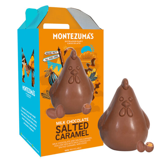 Montezuma's Milk Chocolate Salted Caramel Hen with Mini Eggs - 300g